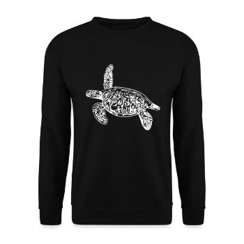 Turtle - vector design - Unisex Sweatshirt - black - Front - Alina (178cm) & Michal (187cm)