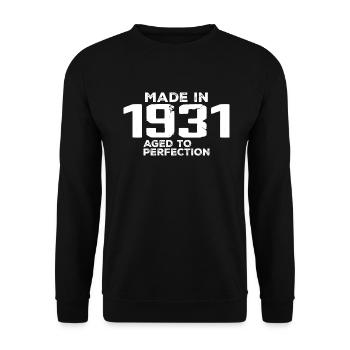 Vintage 1931 Geburtstagsgeschenk 1931 Retro - Unisex Pullover - Schwarz - Vorne - Alina (178cm) & Michal (187cm)