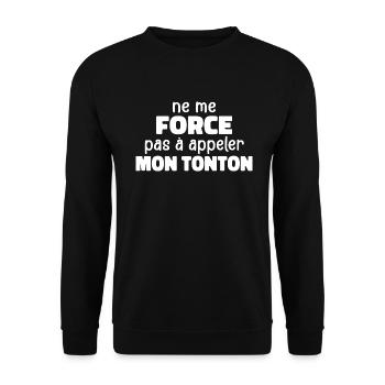 Zwinge mich nicht, meinen Onkel anzurufen - Unisex Pullover - Schwarz - Vorne - Alina (178cm) & Michal (187cm)