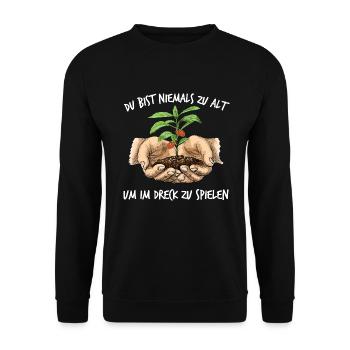 Chili Züchter Gärtner | Hobbygärtner Gartenarbeit - Unisex Pullover - Schwarz - Vorne - Alina (178cm) & Michal (187cm)