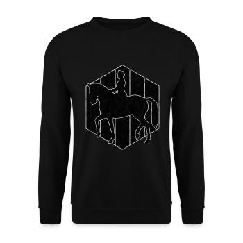 Dressage Cavalier de dressage Cheval d’équitation - Sweat-shirt Unisexe - noir - Devant - Alina (178cm) & Michal (187cm)