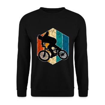BMX Rad Fahrrad Retro Geschenk Bicycle Motocross - Unisex Pullover - Schwarz - Vorne - Alina (178cm) & Michal (187cm)