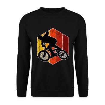 BMX Rad Fahrrad Retro Geschenk Bicycle Motocross - Unisex Pullover - Schwarz - Vorne - Alina (178cm) & Michal (187cm)