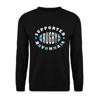 Rugby Bayonne supporter bayonnais - Sweat-shirt Unisexe - noir - Devant - Alina (178cm) & Michal (187cm)