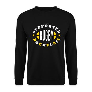 Rugby La Rochelle supporter Rochelais - Sweat-shirt Unisexe - noir - Devant - Alina (178cm) & Michal (187cm)