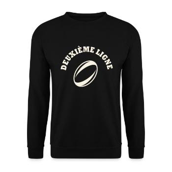 rugby position deuxième ligne - Sweat-shirt Unisexe - noir - Devant - Alina (178cm) & Michal (187cm)