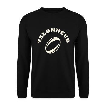 rugby position talonneur - Sweat-shirt Unisexe - noir - Devant - Alina (178cm) & Michal (187cm)
