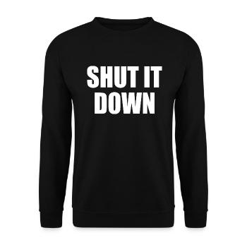 shut it down - Unisex Sweatshirt - black - Front - Alina (178cm) & Michal (187cm)