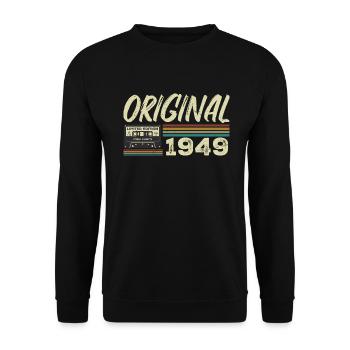 Original 1949 Rétro Cadeau Anniversaire Né En 1949 - Sweat-shirt Unisexe - noir - Devant - Alina (178cm) & Michal (187cm)