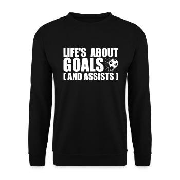 Life's about goals and assists - Sweat-shirt Unisexe - noir - Devant - Alina (178cm) & Michal (187cm)