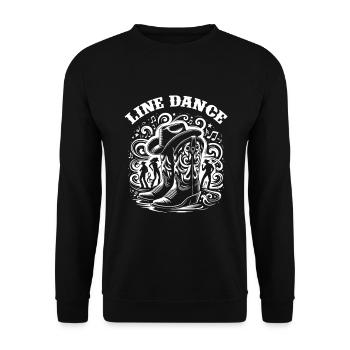 Line Dancing Country Dance - Line Dance Tanzen - Unisex Pullover - Schwarz - Vorne - Alina (178cm) & Michal (187cm)