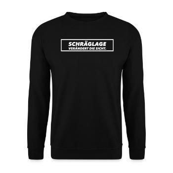 Schräglage - Unisex Pullover - Schwarz - Vorne - Alina (178cm) & Michal (187cm)