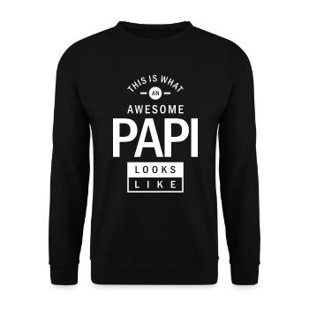 Papi Looks Like - Unisex Sweatshirt - black - Front - Alina (178cm) & Michal (187cm)