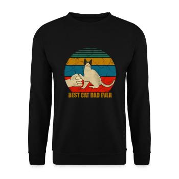 Cats Dad, Cat Dad, Kittens, Kitten, Retro Design, - Unisex Sweatshirt - black - Front - Alina (178cm) & Michal (187cm)