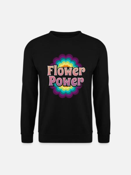 Flower Power Blume Blumenpower - Unisex Pullover - Schwarz
