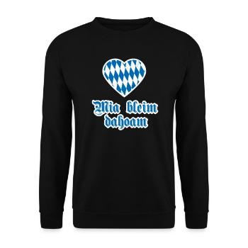 Nous restons à la maison en disant Mia bleimam heart - Sweat-shirt Unisexe - noir - Devant - Alina (178cm) & Michal (187cm)