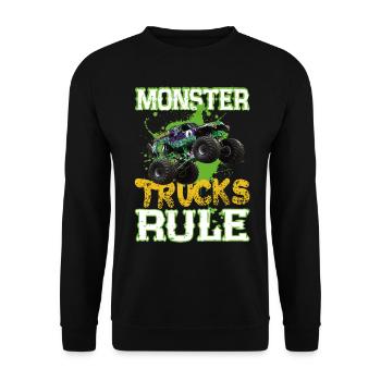 Monster trucks rule - Unisex Sweatshirt - black - Front - Alina (178cm) & Michal (187cm)