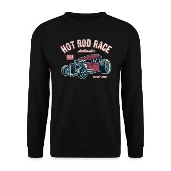 HOTROD HOT ROD RETRO VINTAGE HOTRODS MUSCLE MOTIF - Unisex Sweatshirt - black - Front - Alina (178cm) & Michal (187cm)