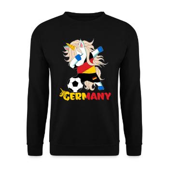 Dabbing Unicorn Supporter L'équipe de l' Allemagne - Sweat-shirt Unisexe - noir - Devant - Alina (178cm) & Michal (187cm)