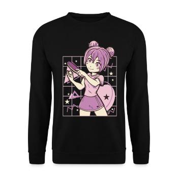 Tenue de ping-pong Tennis de table Batte de ping-pong - Sweat-shirt Unisexe - noir - Devant - Alina (178cm) & Michal (187cm)