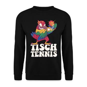 Table Tennis Parrot Outfit Table Tennis Bird - Unisex Sweatshirt - black - Front - Alina (178cm) & Michal (187cm)