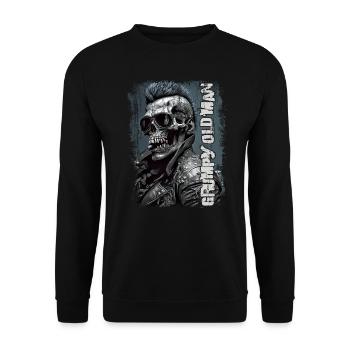 Grumpy old man - Unisex Pullover - Schwarz - Vorne - Alina (178cm) & Michal (187cm)