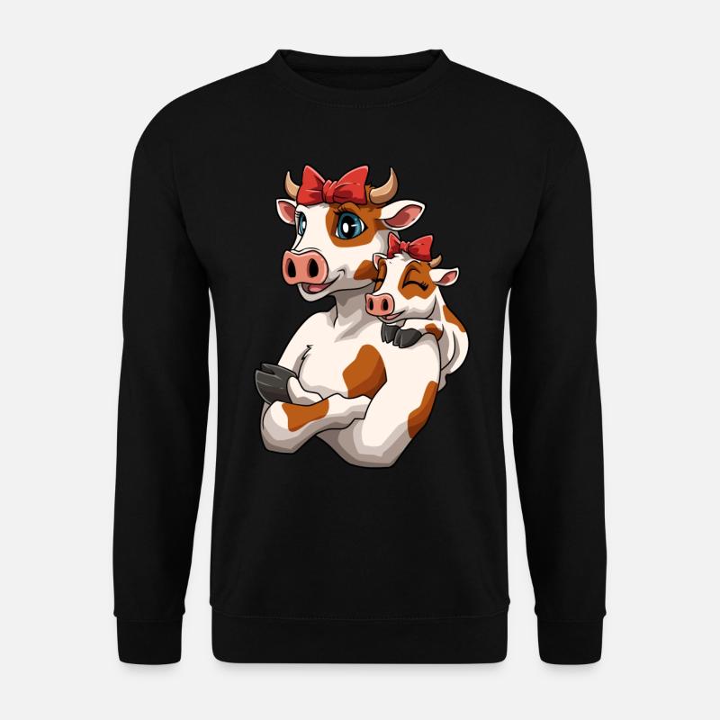 Mutter Kind Kuh Kalb Kälbchen für Mama und - Unisex Pullover - Schwarz