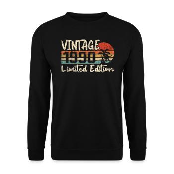 Vintage 1990er Vintage 1990er Jahre Geburtstagsgeschenk - Unisex Pullover - Schwarz - Vorne - Alina (178cm) & Michal (187cm)