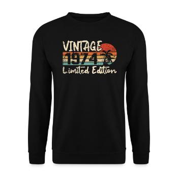 Vintage 1974 Vintage 1974 Birthday Gift - Unisex Sweatshirt - black - Front - Alina (178cm) & Michal (187cm)