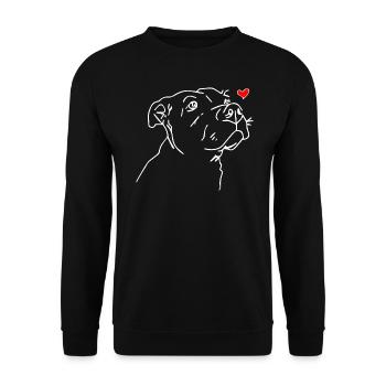 My Friends is Dog - Unisex Pullover - Schwarz - Vorne - Alina (178cm) & Michal (187cm)
