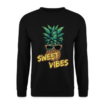 Ananas-Sonnenbrille Obst Retro-Stil für - Unisex Pullover - Schwarz - Vorne - Alina (178cm) & Michal (187cm)