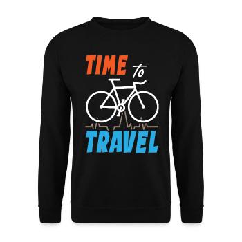 Time To Travel Bike - Unisex Sweatshirt - black - Front - Alina (178cm) & Michal (187cm)