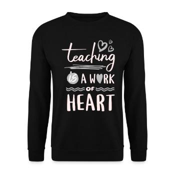 L’enseignement est un travail de cœur - Sweat-shirt Unisexe - noir - Devant - Alina (178cm) & Michal (187cm)