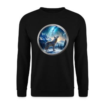 Wolf Animal - 4 - Unisex Sweatshirt - black - Front - Alina (178cm) & Michal (187cm)