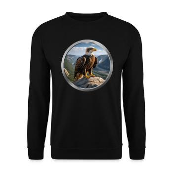 Eagle Animal - 4 - Unisex Sweatshirt - black - Front - Alina (178cm) & Michal (187cm)