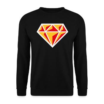 Diamant (Edelstein Brillant Symbol / NEG Red 3C) - Unisex Pullover - Schwarz - Vorne - Alina (178cm) & Michal (187cm)