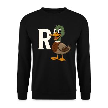 Pension Canard Retraite Grand-père Mamie - Sweat-shirt Unisexe - noir - Devant - Alina (178cm) & Michal (187cm)