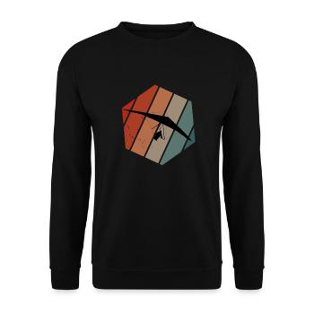 Hang Glider Aviator Extreme Athlete Vintage - Unisex Sweatshirt - black - Front - Alina (178cm) & Michal (187cm)