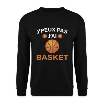 Basket Idée Cadeau Homme Ou Enfant Papa Et Fils - Sweat-shirt Unisexe - noir - Devant - Alina (178cm) & Michal (187cm)