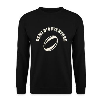 rugby position demi d ouverture équipe rugby - Sweat-shirt Unisexe - noir - Devant - Alina (178cm) & Michal (187cm)