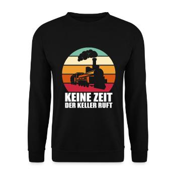Eisenbahn Modellbau Lok Modellbauer Geschenk - Unisex Pullover - Schwarz - Vorne - Alina (178cm) & Michal (187cm)