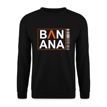 BANANA code bar blanc - Sweat-shirt Unisexe - noir - Devant - Alina (178cm) & Michal (187cm)