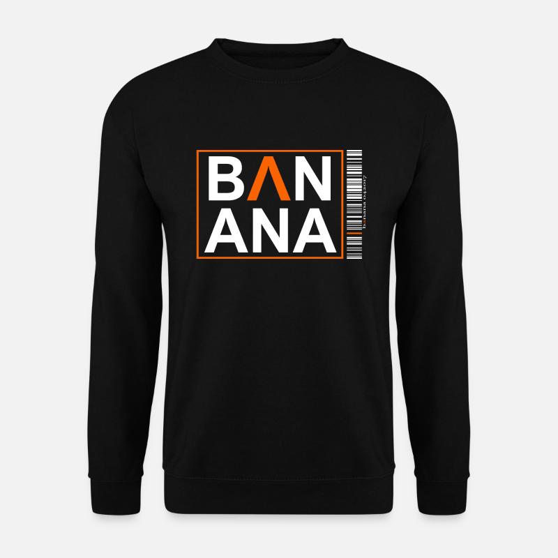 BANANA code bar blanc - Sweat-shirt Unisexe - noir