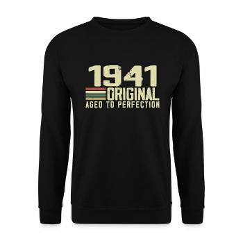 Jahrgang 1941 - Jahrgang 1941 - 83. Retro-Geburtstag - Unisex Pullover - Schwarz - Vorne - Alina (178cm) & Michal (187cm)