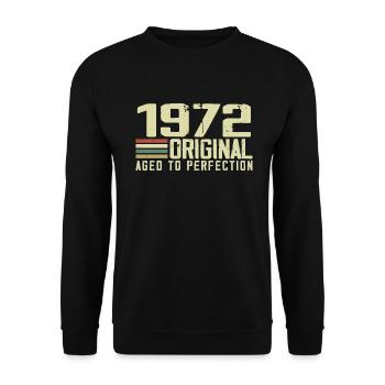 Né en 1972 - Vintage 1972 - 52e Anniversaire Rétro - Sweat-shirt Unisexe - noir - Devant - Alina (178cm) & Michal (187cm)