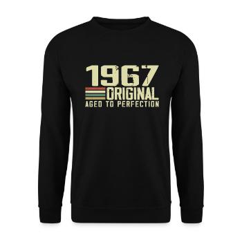 Né en 1967 - Vintage 1967 - 57e Anniversaire Rétro - Sweat-shirt Unisexe - noir - Devant - Alina (178cm) & Michal (187cm)