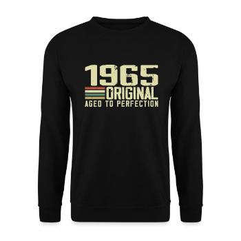 Né en 1965 - Vintage 1965 - 59e Anniversaire Rétro - Sweat-shirt Unisexe - noir - Devant - Alina (178cm) & Michal (187cm)
