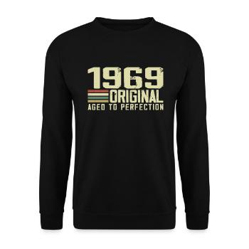 Né en 1969 - Vintage 1969 - 55e Anniversaire Rétro - Sweat-shirt Unisexe - noir - Devant - Alina (178cm) & Michal (187cm)