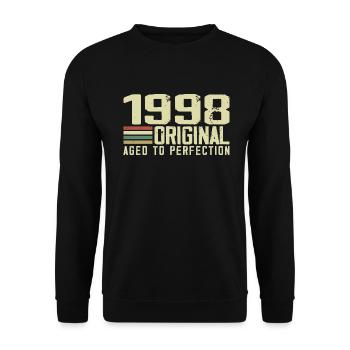 Né en 1998 - Vintage 1998 - 26e Anniversaire Rétro - Sweat-shirt Unisexe - noir - Devant - Alina (178cm) & Michal (187cm)