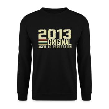 Né en 2013 - Vintage 2013 - 11e Anniversaire Rétro - Sweat-shirt Unisexe - noir - Devant - Alina (178cm) & Michal (187cm)